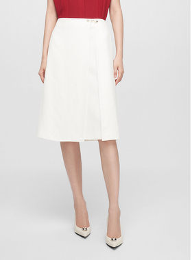 ELLASSAY歌力思夏季新款凉感醋酸亚麻简约A字半裙女EWE362Q01300