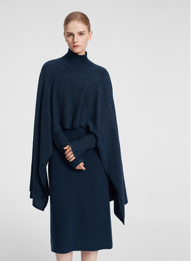 ELLASSAY歌力思秋冬新款绵羊毛真两件长袖连衣裙女EWF354M00600