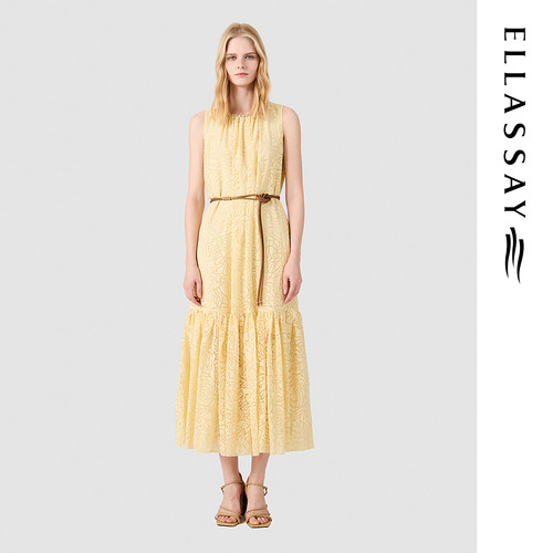 ELLASSAY歌力思夏季新款气质修身轻盈浪漫连衣裙女EWU361Y02200