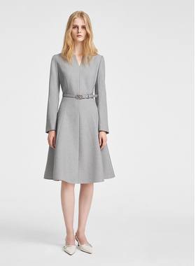 ELLASSAY歌力思春季新款经典欧式鸢尾领通勤连衣裙女EWE351Y02400