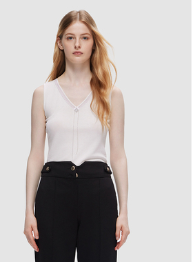 ELLASSAY歌力思夏季新款显瘦百搭V领背心式针织衫女EWD352M04100