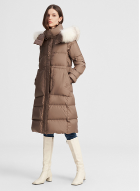 ELLASSAY歌力思冬季新款经典工装风连帽鹅绒羽绒服女EWW344L00600