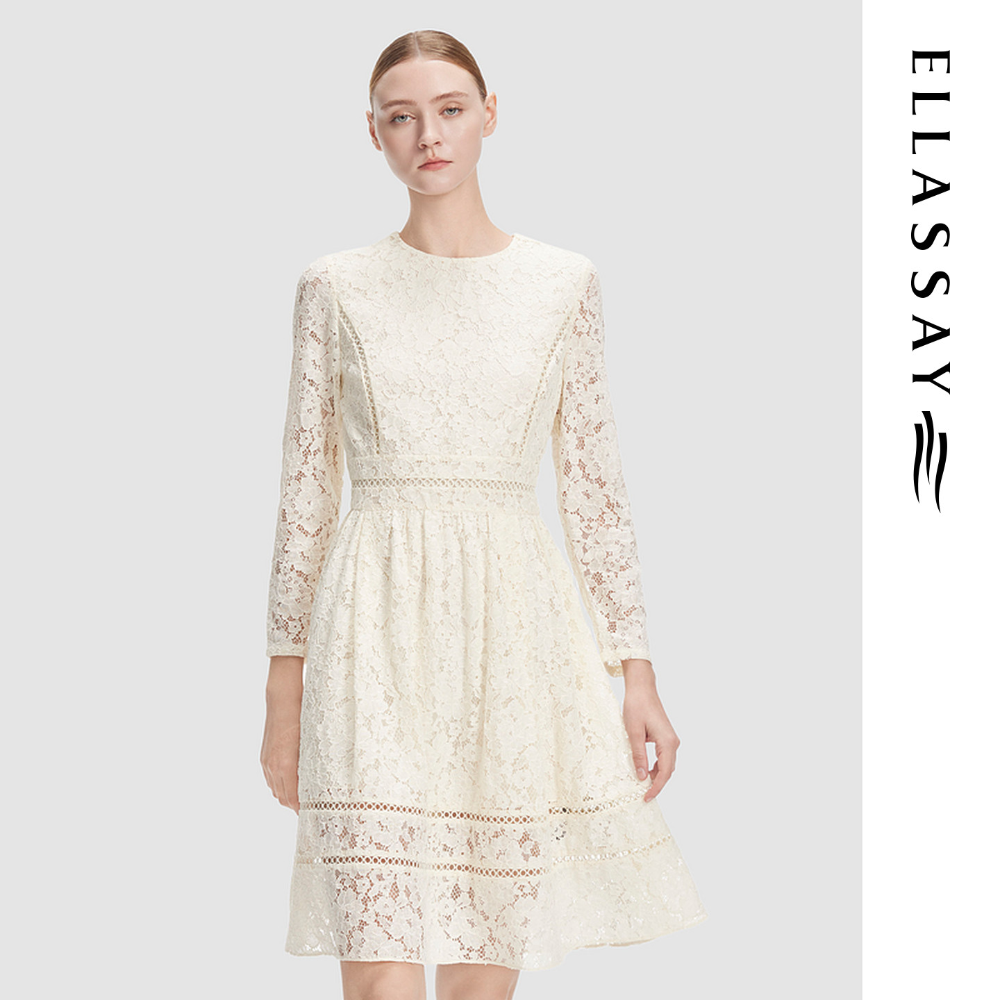 【杨光专属】歌力思春季新款棉镂空蕾丝短款连衣裙女EWD361Y06800,女装/女士精品,连衣裙,淘宝优惠券,粉丝福利购,淘宝优惠卷