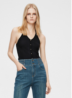 ELLASSAY歌力思夏季新款棉简约露背吊带针织衫女EWB362M00300