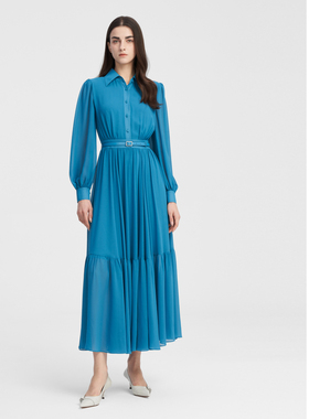 ELLASSAY歌力思秋冬新款简约长袖气质中长款连衣裙女EWE343Y07000