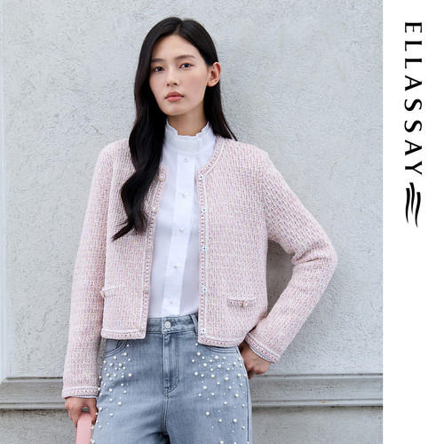 ELLASSAY歌力思2026早春新款小香风经典毛针织衫女EWE371M04900