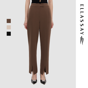女EWD351K02200 高腰开叉直筒休闲裤 ELLASSAY歌力思春季 新款
