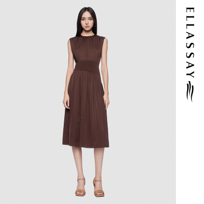 ELLASSAY歌力思夏季新款醋纤斜切流线感连衣裙女EWD362Y22300