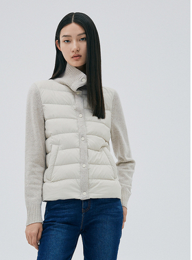 ELLASSAY歌力思秋冬新款针织立领鹅绒羽绒服女EWW346L04400