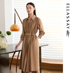 ELLASSAY歌力思夏季新款莱赛尔真两件衬衫连衣裙女EWE363Y01900