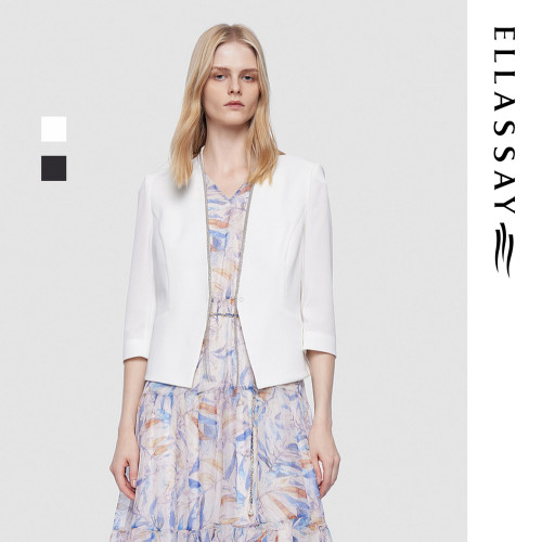 ELLASSAY歌力思2026夏季新款廓形气质七分袖西装女EWD375T011TA