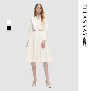 女EWD356Y07100 显瘦连衣裙套装 ELLASSAY歌力思秋冬新款 精致时尚