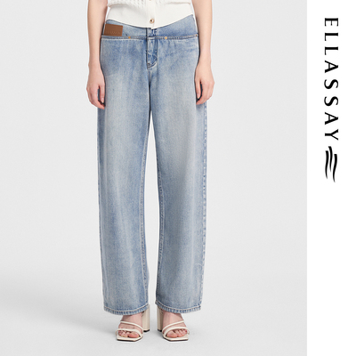 ELLASSAY歌力思2026春季新款休闲纯棉宽松直筒牛仔裤EWB351N00200