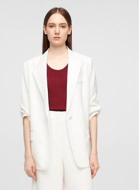 ELLASSAY歌力思春夏新款醋酸天丝简约一粒扣西装女EWE362T03800