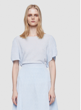 ELLASSAY歌力思2026夏季新款清爽晴蓝色休闲针织衫女EWD362M01000