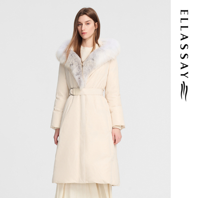 ELLASSAY歌力思冬季新款典雅气质简约中长款羽绒服女EWE354L02100