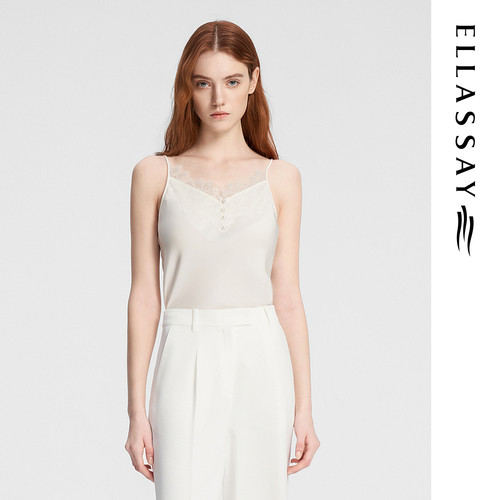 ELLASSAY歌力思春夏新款桑蚕丝真丝吊带背心女EWE351B00600