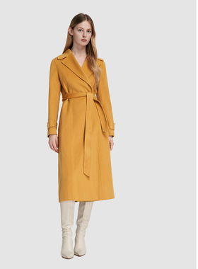 ELLASSAY歌力思秋冬新款羊绒温暖休闲浴袍式大衣女EWF333D02900