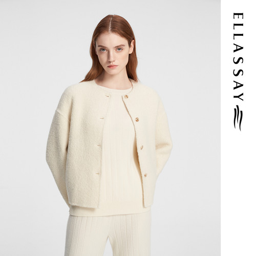 ELLASSAY歌力思秋季新款气质淑女通勤毛呢外套女EWE354D07400