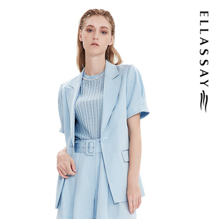 ELLASSAY歌力思夏季新款三醋酸环保通勤西装外套女EWE332T06400