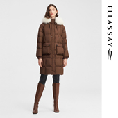 ELLASSAY歌力思秋冬新款 狐狸毛保暖鹅绒羽绒服女EWW344L03000