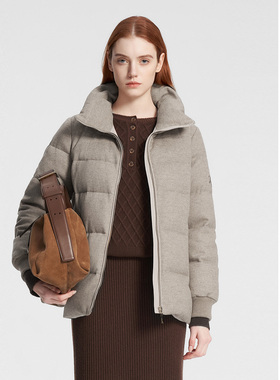 ELLASSAY歌力思冬季新款绵羊毛鹅绒简约短款羽绒服女EWW354L01000