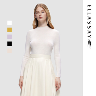 ELLASSAY歌力思秋冬新款羊毛圆领修身针织衫女EWD353M00800