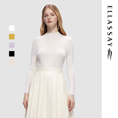 ELLASSAY歌力思秋冬新款羊毛圆领修身针织衫女EWD353M00800