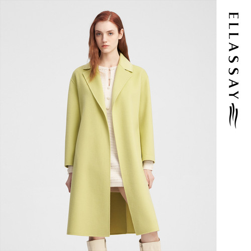 ELLASSAY歌力思秋冬新款简约清雅双面呢大衣女EWE344D03900