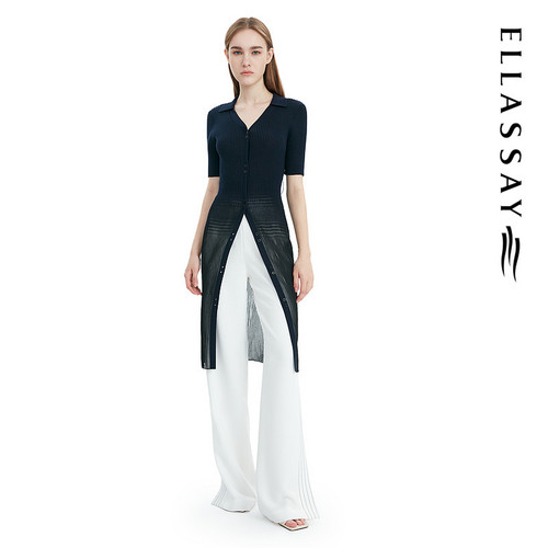 ELLASSAY歌力思夏季新款百搭两穿棉质针织连衣裙女EWE332M09300