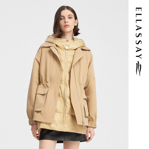 ELLASSAY歌力思秋冬新款时尚假两件派克羽绒服女EWW344L03600
