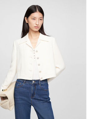 ELLASSAY歌力思早春新款优雅摩登气质箱型短款西装女EWE361T03900