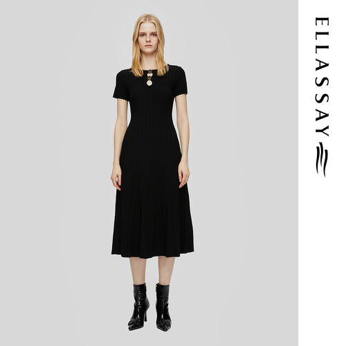 ELLASSAY歌力思早春新款时尚镂空设计感连衣裙女EWU361M00100