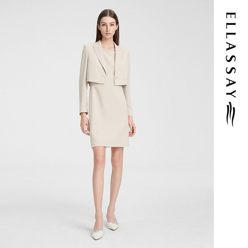 ELLASSAY歌力思春季新款三醋酸ELLA新商务连衣裙EWE351Y00800