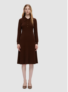 ELLASSAY歌力思秋季新款绵羊毛通勤针织连衣裙女EWD353M03900