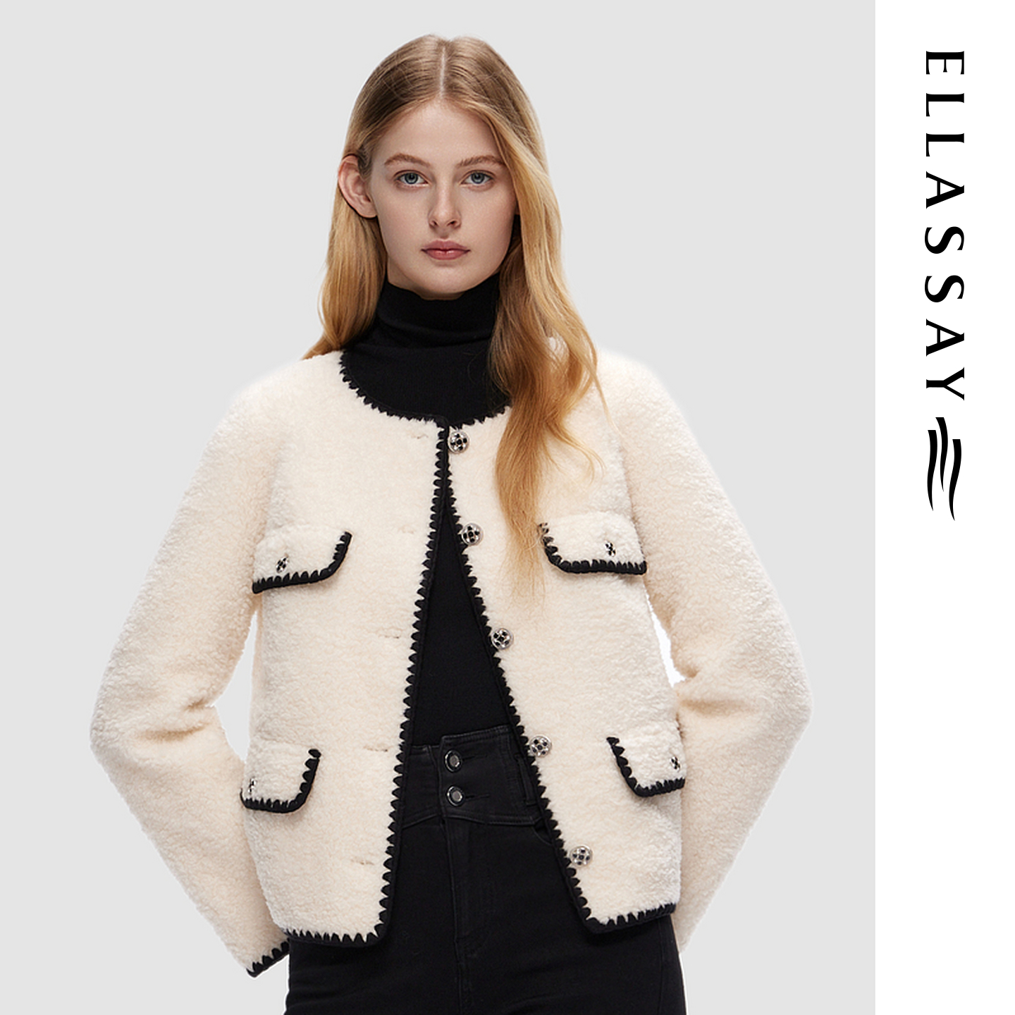 ELLASSAY歌力思秋冬新款时尚气质风羽绒服女EWD354L01800