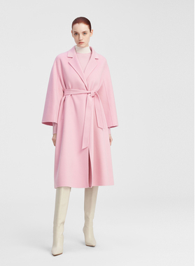 ELLASSAY歌力思秋季新款绵羊毛简约长款毛呢大衣女EWF343D00700