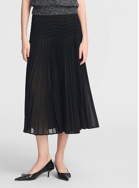 ELLASSAY歌力思夏季新款立体菱格压褶A字半身裙女EWE353Q03700