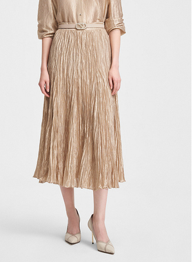 【安雅专属】歌力思春季新款法式鎏金A摆裙半身裙女EWF351Q01800