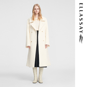 ELLASSAY歌力思秋冬新款 绵羊毛简约长款 毛呢外套EWB354D01000