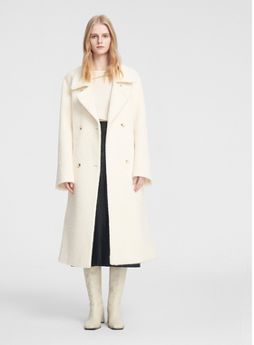 ELLASSAY歌力思秋冬新款绵羊毛简约长款毛呢外套EWB354D01000