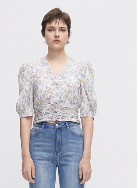 ELLASSAY歌力思早春新款时尚野餐碎花套头衬衫女EWW341C02400