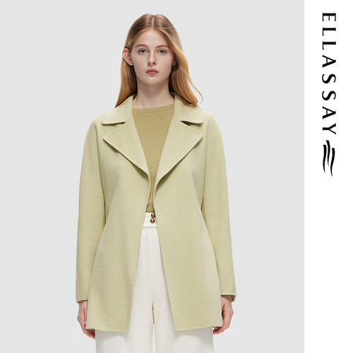 ELLASSAY歌力思秋冬新款时尚优雅舒适气质毛呢大衣女EWF333D01600