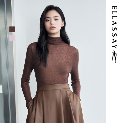ELLASSAY歌力思秋季新款100%绵羊毛基础针织衫女EWD353M02100