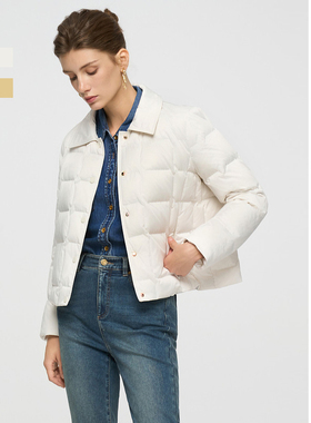 ELLASSAY歌力思2025冬季新款气质翻领单排扣羽绒服女EWD363L03400