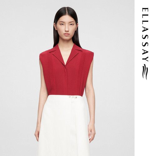 ELLASSAY歌力思早春新款100%桑蚕丝暗纹提花衬衫女EWE362C04200