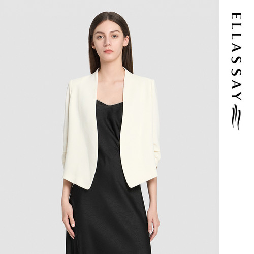 ELLASSAY歌力思2026早春新款简约气质无领廓形西装女EWD371T00400
