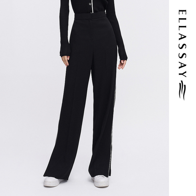 ELLASSAY歌力思2026春季新款三醋酸高腰直筒休闲裤EWE341K02100