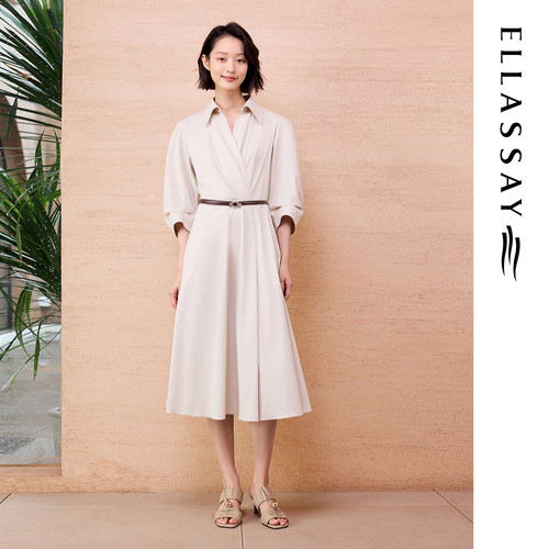 ELLASSAY歌力思2026早春新款匹马棉弹风衣连衣裙女EWE371Y14300