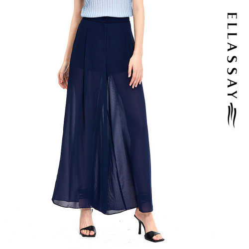 ELLASSAY歌力思夏季新款优雅休闲气场阔腿裤休闲裤女EWE332K06500